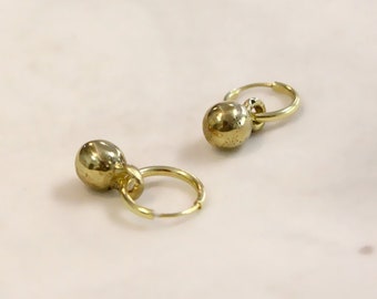 Tiny ball earrings, minimal jewelry gold, unisex earrings