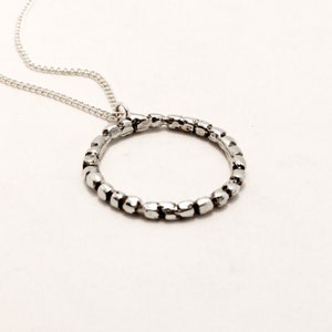 Granulation necklace silver, bubble dot necklace, ball circle necklace