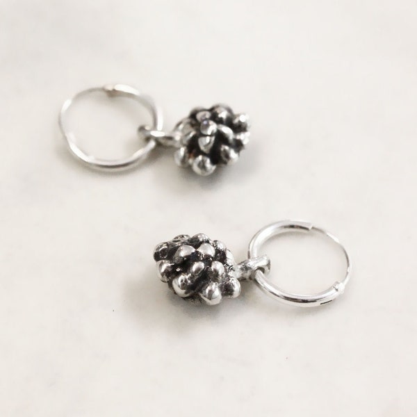Granulation earrings silver, bubble earrings, dots jewelry