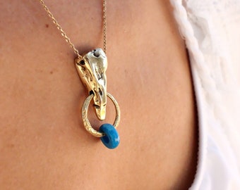 Donuts crystal pendant, gemstone necklace gold, witch jewelry