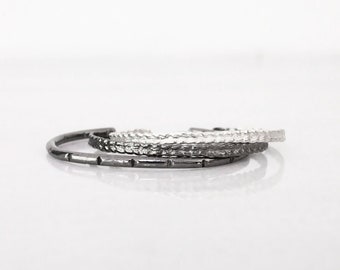 Men's Braided Bar Cuff Bracelet, Sterling Silver or Brass, Minimalist Style