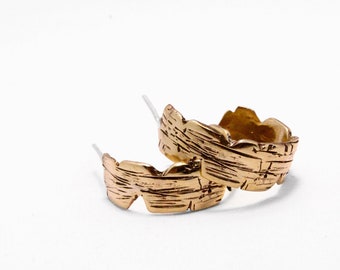 Chunky hoops earrings gold, geometric earrings, gift for her