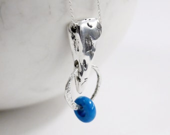 Donuts gemstone necklace silver, crystal pendant silver, witch jewelry