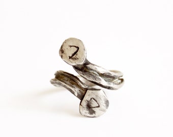 Wrap ring silver, twig ring, mens ring, witch ring