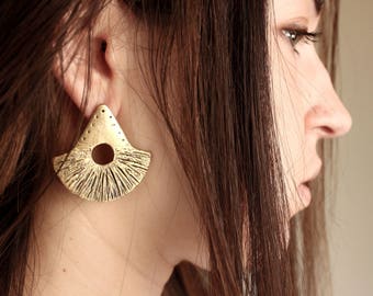 Semicircle earrings, half moon earrings, tuareg earrings, statement earrings, half circle earrings