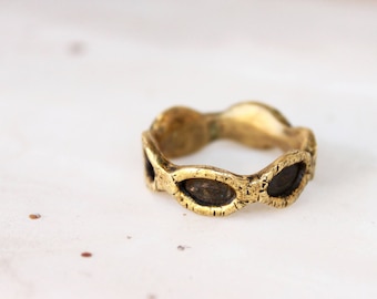Band geometric ring, minimal ring gold