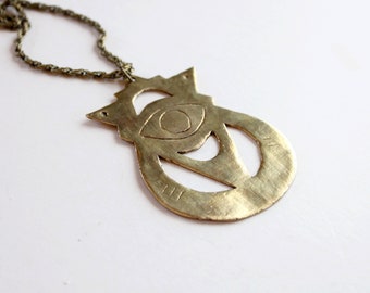 Statement eye necklace, witch charm necklace, celestial jewelry