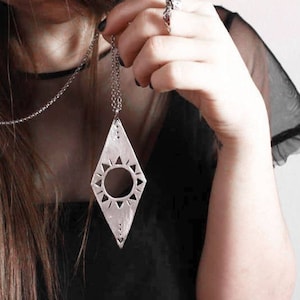 Sun necklace silver, statement necklace, tuareg necklace, witch necklace image 1