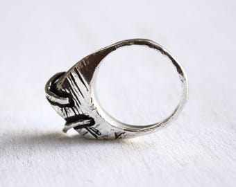 Mens ring, punk silver ring, knot ring, contemporary jewelry