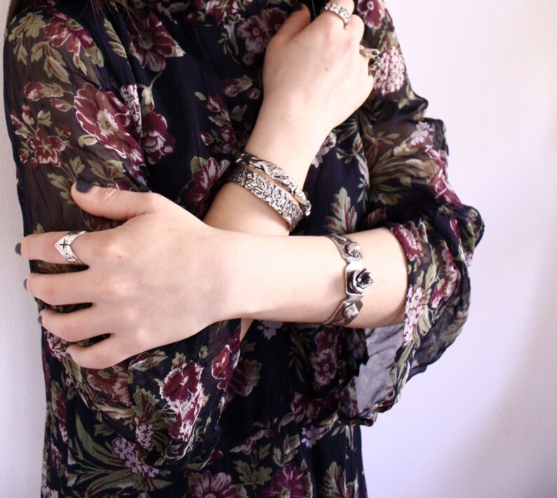 witchcraft jewelry gift V chevron sterling silver ring