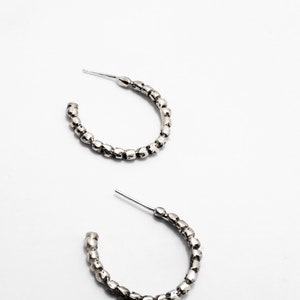 Simple bubble hoops earrings, granulation dot hoop earrings gold, minimal jewelry image 10