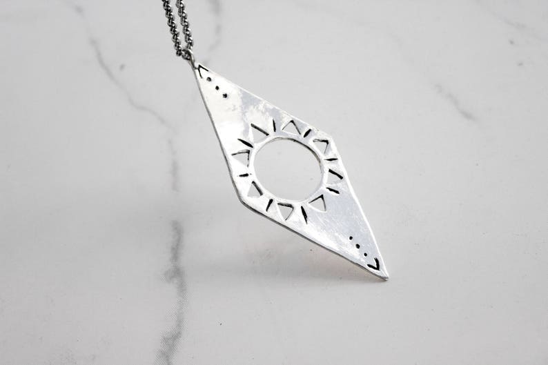 Sun necklace silver, statement necklace, tuareg necklace, witch necklace image 6