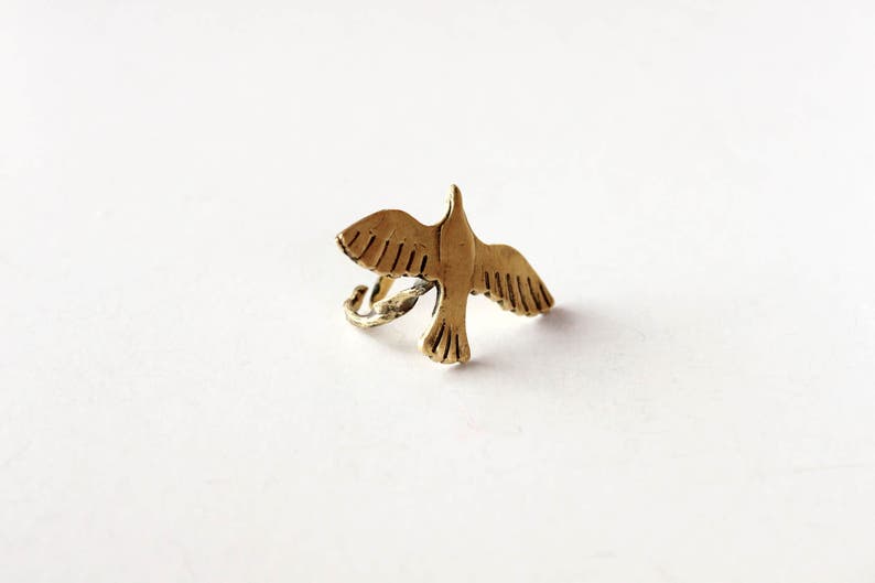 Seagull bird ring, flying birds ring, bird lover gift image 4