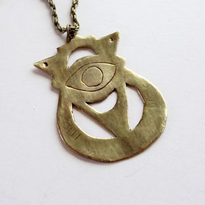 Statement eye necklace, witch charm necklace, celestial jewelry image 5