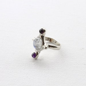 Multi-stone ring, moonstone ring silver, witch ring image 8