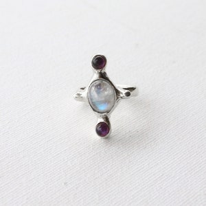 Multi-stone ring, moonstone ring silver, witch ring image 6