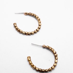 Simple bubble hoops earrings, granulation dot hoop earrings gold, minimal jewelry image 6