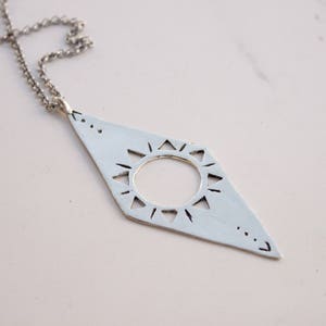 Sun necklace silver, statement necklace, tuareg necklace, witch necklace image 4