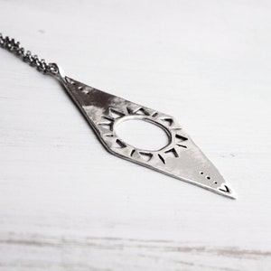 Sun necklace silver, statement necklace, tuareg necklace, witch necklace image 7