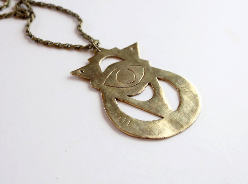 Statement eye necklace, witch charm necklace, celestial jewelry image 1
