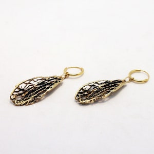 Leaf gold earrings, botanical jewelry, woodland earrings, nature inspired jewelry image 5