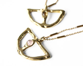 Citrine statement necklace gold, November birthstone jewelry, gemstone necklace, witchcraft jewelry
