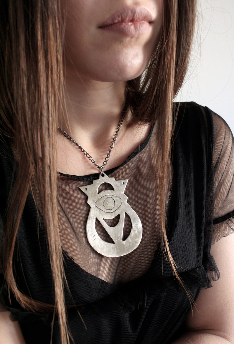 Statement eye necklace, witch charm necklace, celestial jewelry image 9