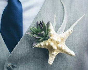 Starfish Boutonniere **featured on weddingchicks.com**