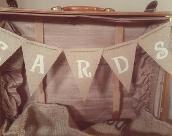 Burlap Cards Banner