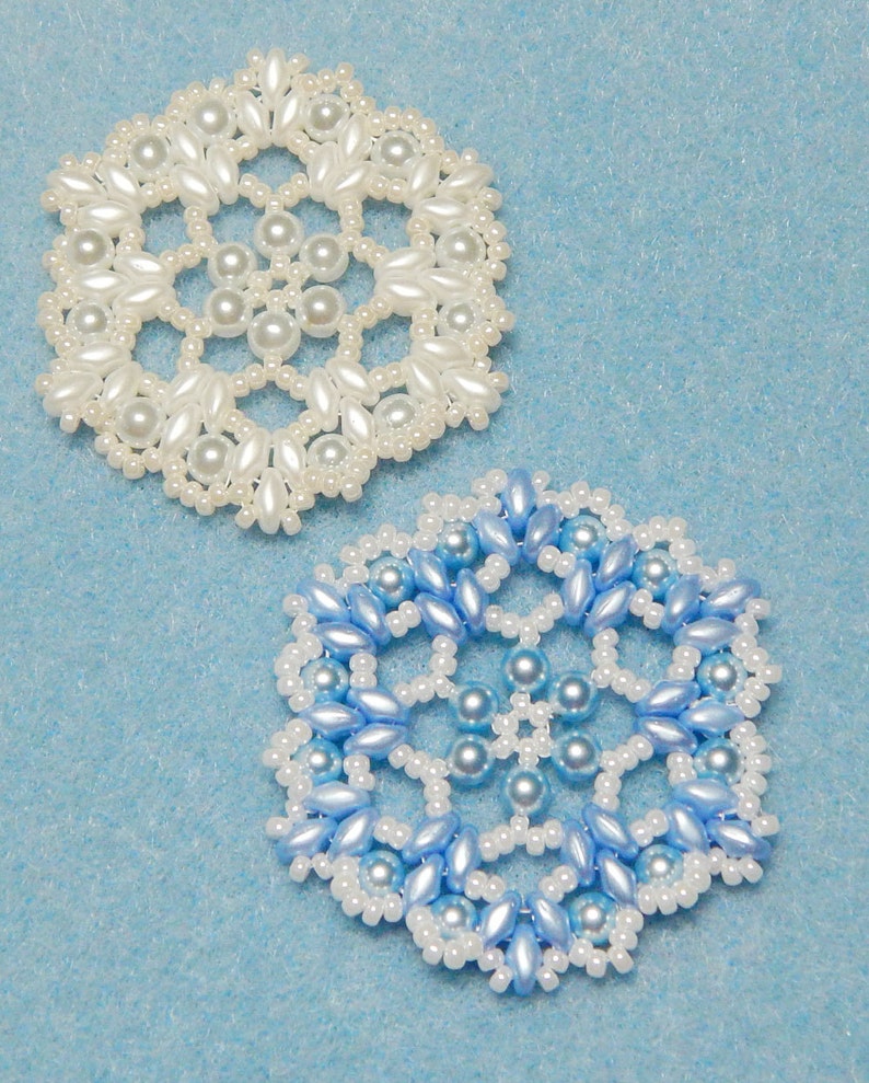 Snowflake 6 Beaded Ornament Pattern image 1