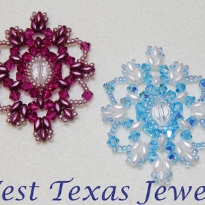 Snowflake 4 Beaded Ornament Pattern image 1