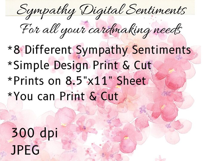 Sympathy Digital Stamp Bundle, Digital Sentiments, Sympathy Sentiments ...