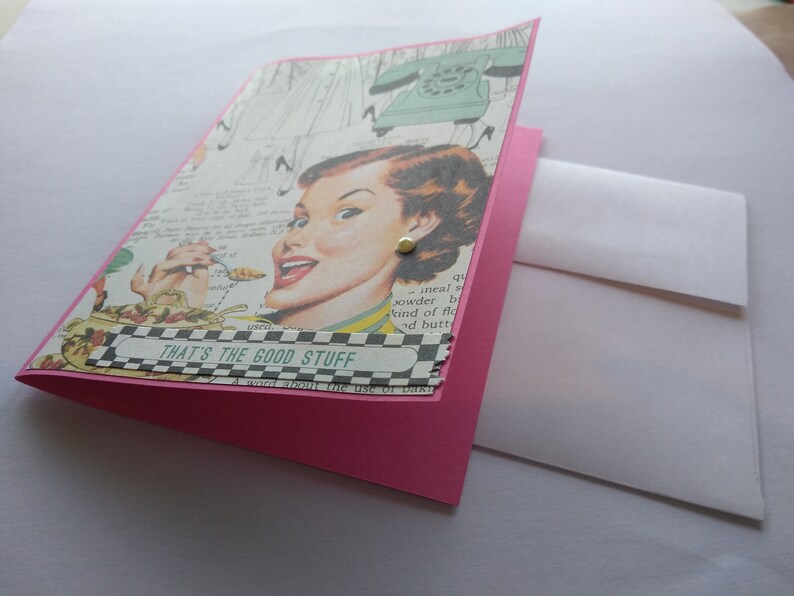 1950's Inspired Card blank card stationery handmade | Etsy