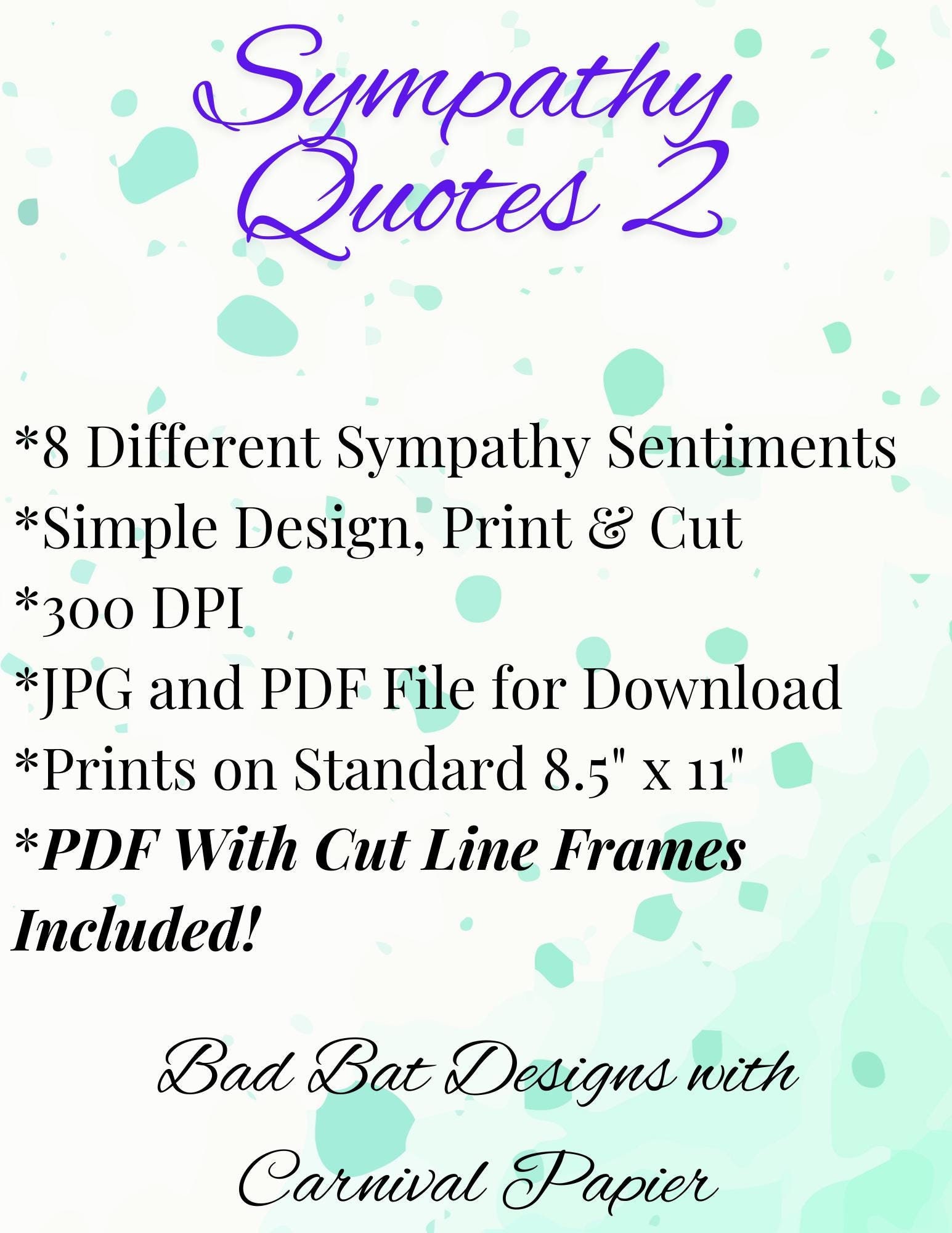 Sympathy Digital Stamp Bundle, Digital Sentiments, Sympathy Sentiments ...