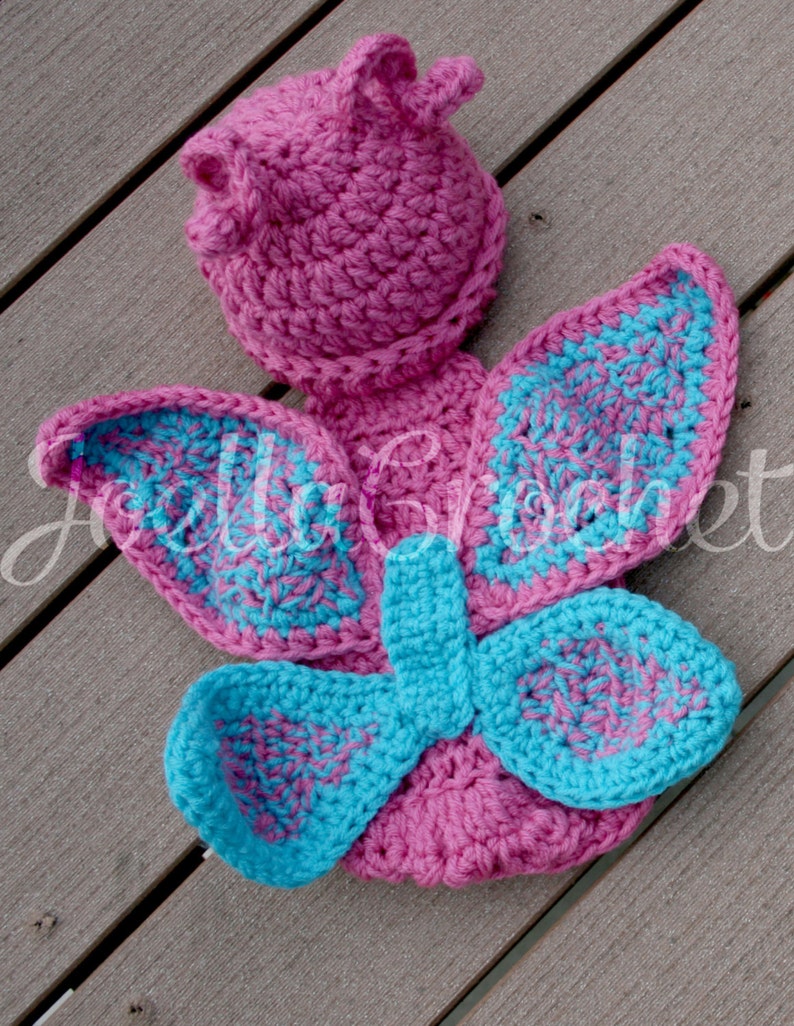 Newborn Butterfly Photo Prop Outfit Crochet Newborn Photo image 3