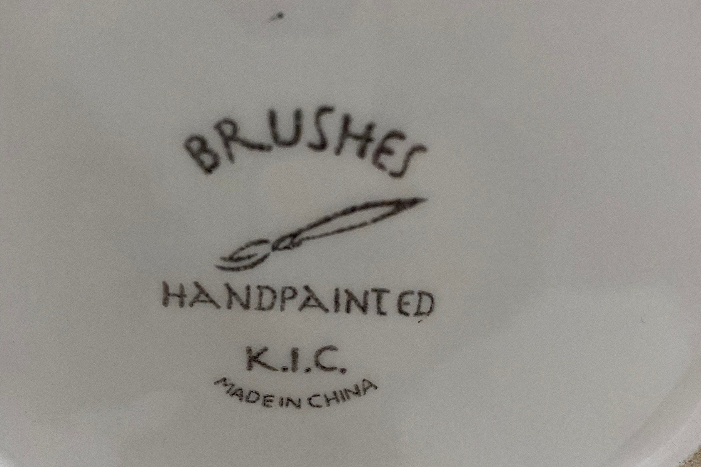 Brushes Hand Painted K.I.C Pitcher 7.5 Tall Etsy