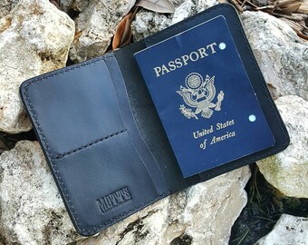 Handcrafted Passport Cover/Wallet in Matte Black