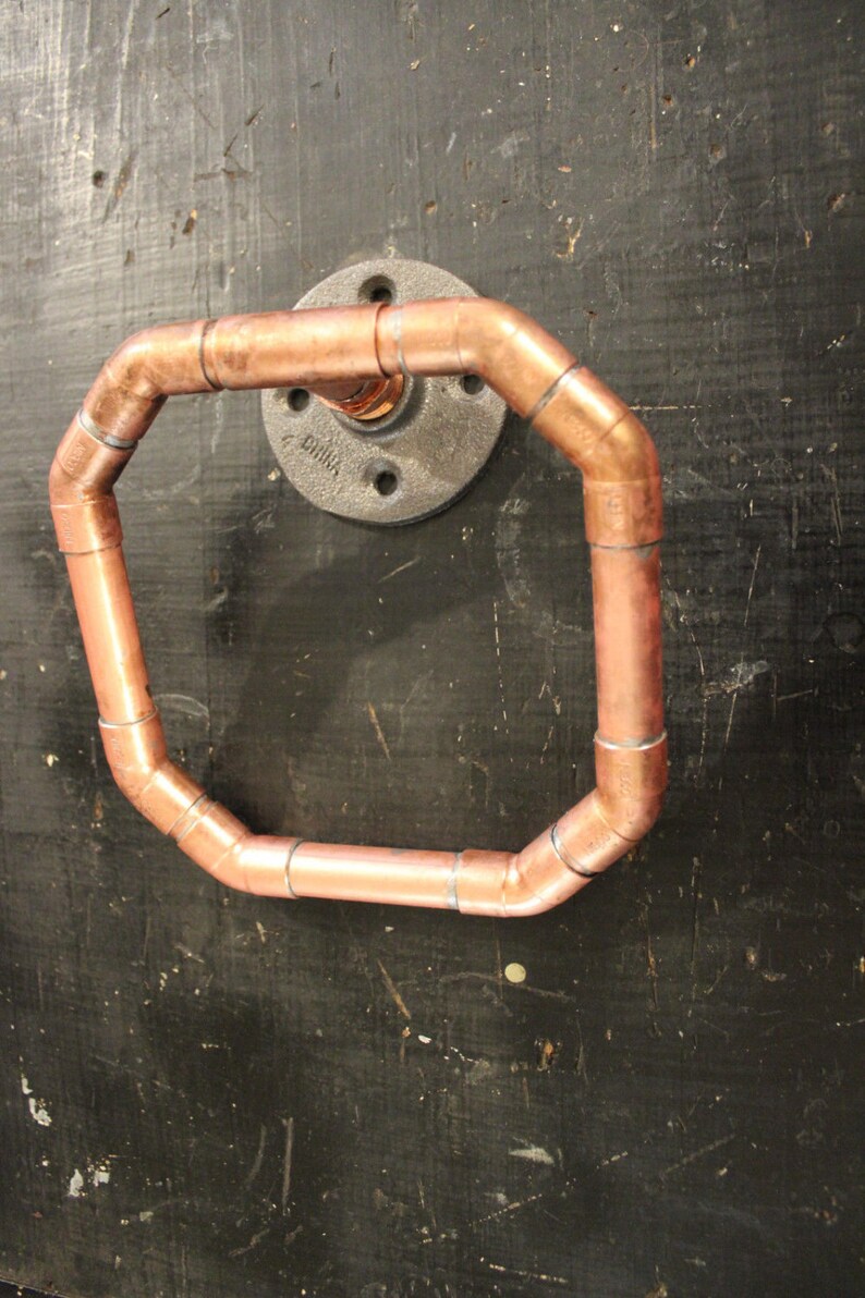 Repurposed 1/2 solid copper pipe industrial hand towel Etsy