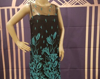 Bestickt, Perlen und Fransen 1920 inspirierte Kleid