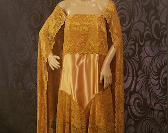 1920 inspiriert rose gold satin und Spitzenkleid