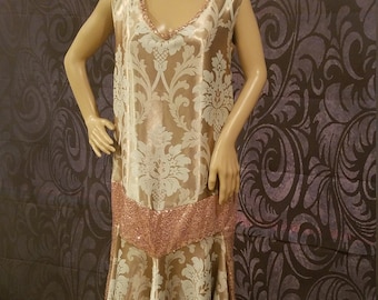1920 inspiriert samt und rose gold Pailletten Kleid