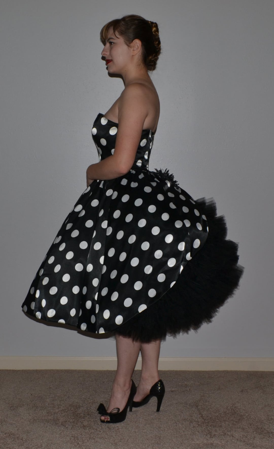Polka Dot Cocktail Dress Retro 1950 Etsy