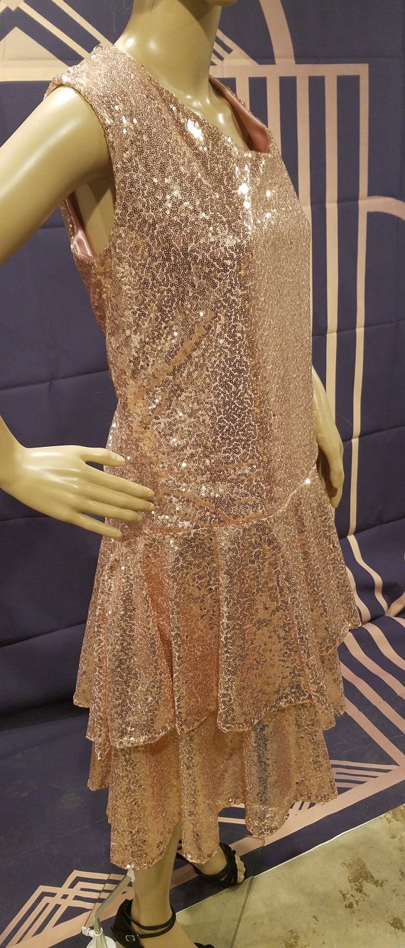1920's inspired rose gold sequin dress