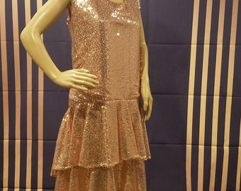 20er Jahre inspiriert rose gold-Pailletten-Kleid
