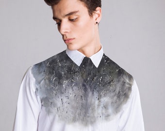 Ombre hand dyed Men shirt Unique Men shirt Black and white shirt Designer buttons up shirt Unique shirt  Painted shirt