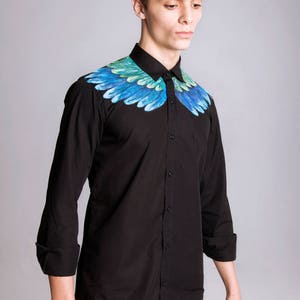 Feathers Shirt Mens Designer Clothing Mens Fashion Unique | Etsy Canada