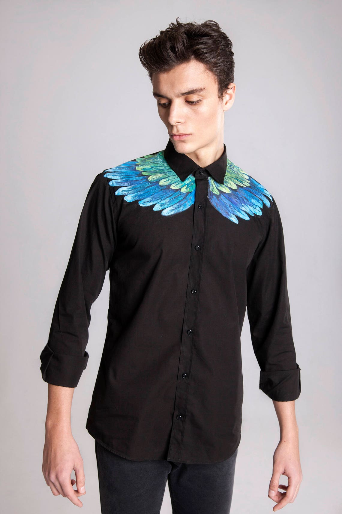 Feathers Shirt Mens Designer Clothing Mens Fashion Unique | Etsy Canada