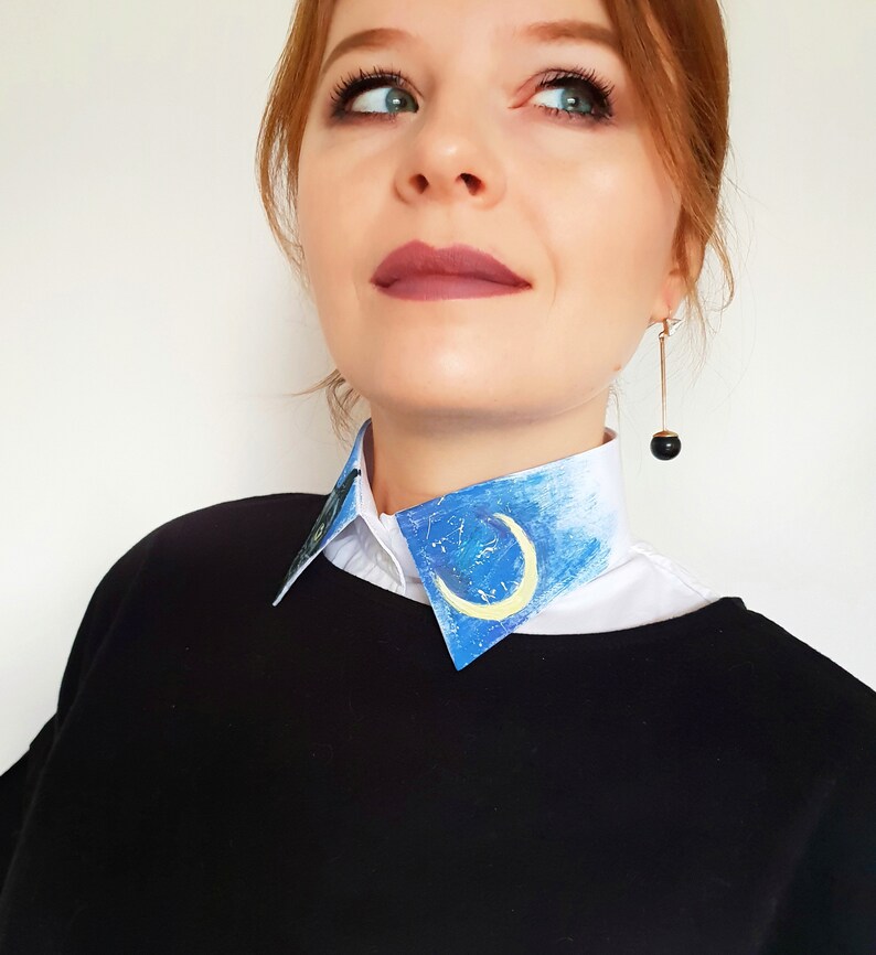 Black Cat Collar Cat Moon Collar Fake Collar Cat Accessories Etsy