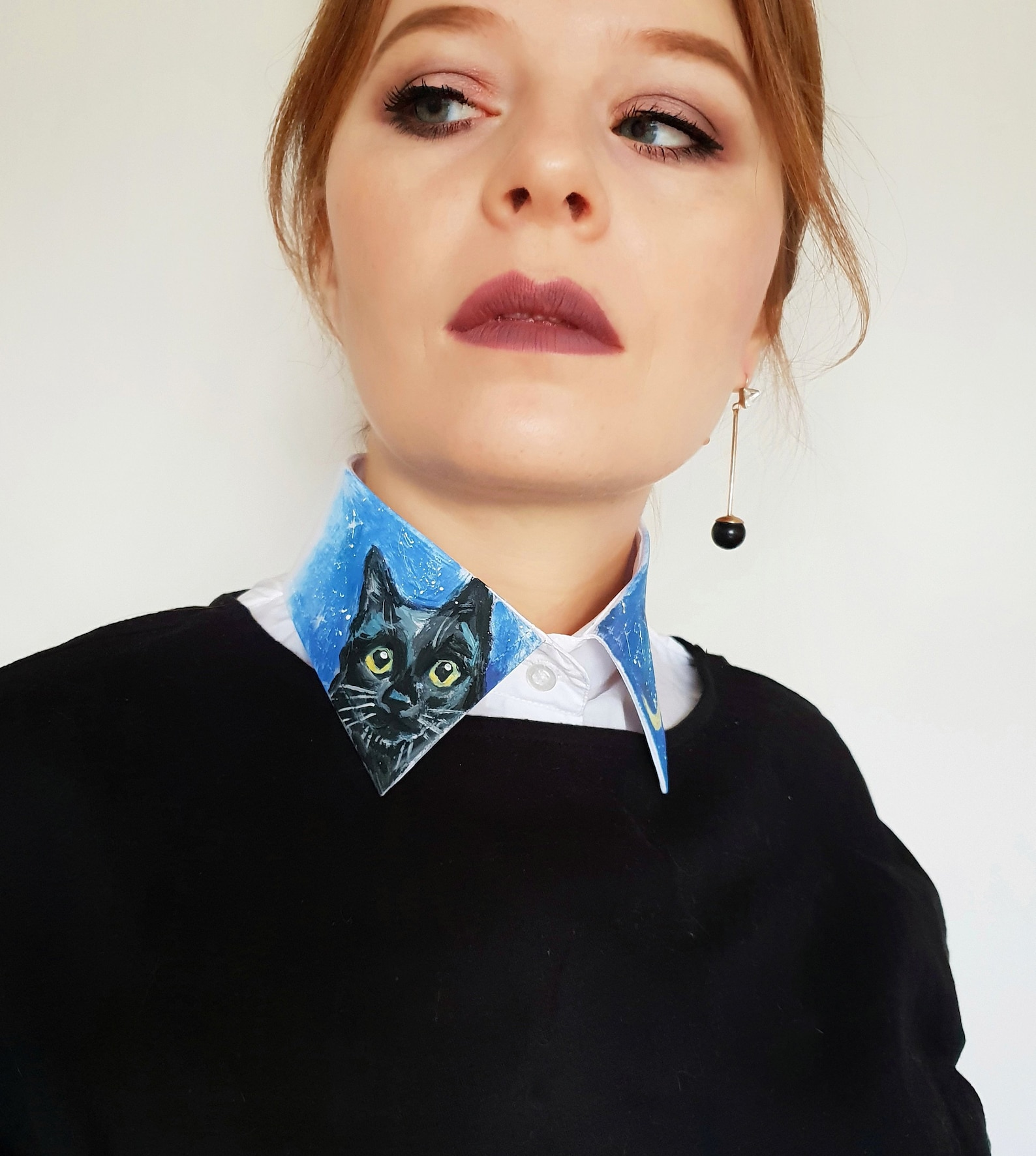 Black Cat Collar Cat Moon Collar Fake Collar Cat Accessories Etsy
