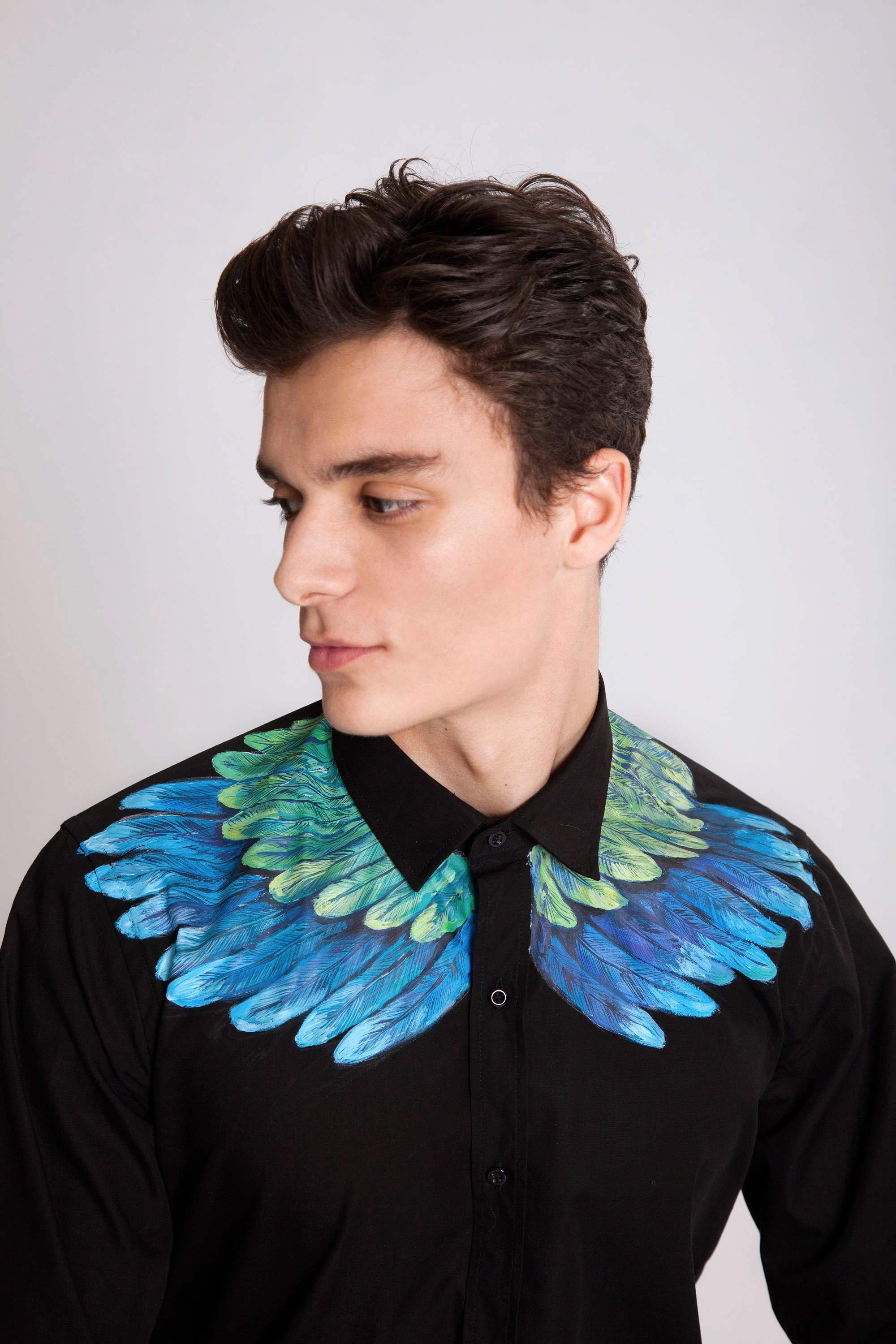 Feathers Shirt Mens Designer Clothing 